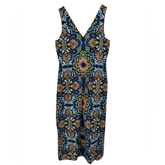 NWT Boden Fiona Sleeveless Lyocell Linen Midi Dress in Green Bloom - 8 - Picture 4 of 13